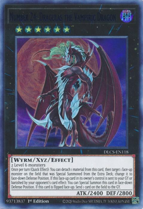 Number 24: Dragulas the Vampiric Dragon (Blue) DLCS-EN118 card from Dragons of Legend: The Complete Series