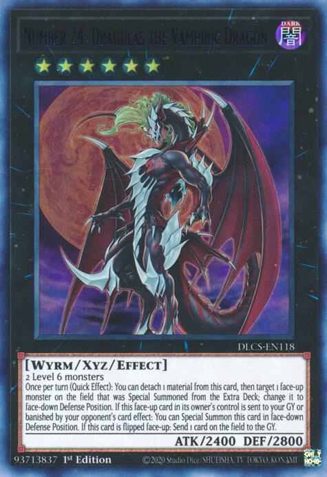 Number 24: Dragulas the Vampiric Dragon (Purple) DLCS-EN118 card from Dragons of Legend: The Complete Series