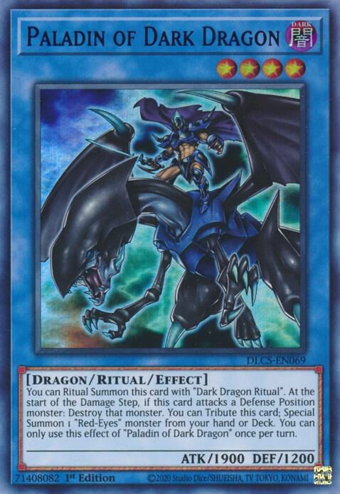 Paladin of Dark Dragon (Blue) DLCS-EN069 card from Dragons of Legend: The Complete Series
