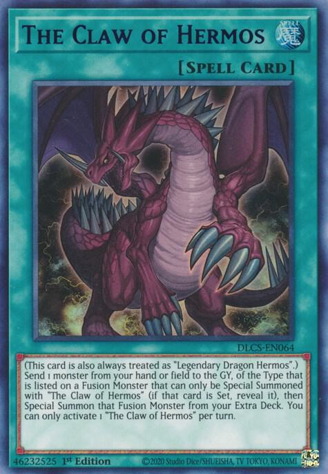 The Claw of Hermos (Blue) DLCS-EN064 card from Dragons of Legend: The Complete Series