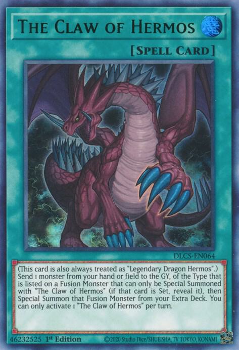 The Claw of Hermos (Green) DLCS-EN064 card from Dragons of Legend: The Complete Series