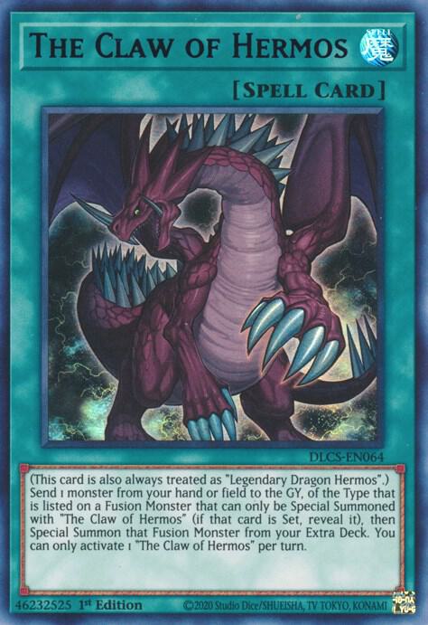The Claw of Hermos (Purple) DLCS-EN064 card from Dragons of Legend: The Complete Series