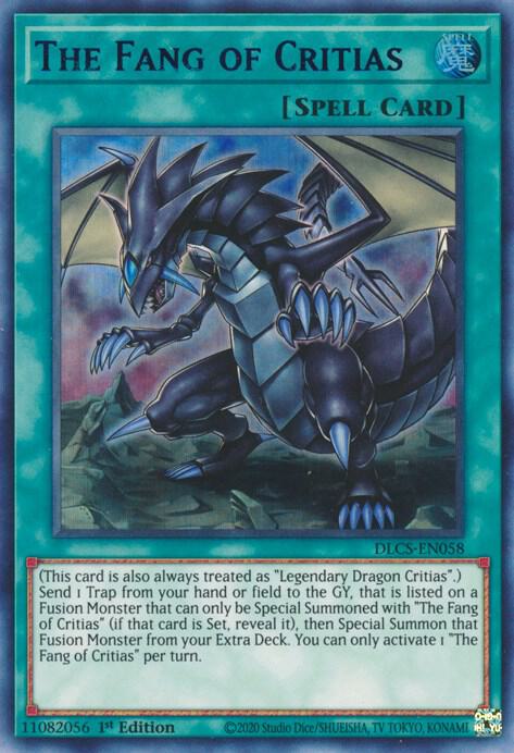 The Fang of Critias (Blue) DLCS-EN058 card from Dragons of Legend: The Complete Series