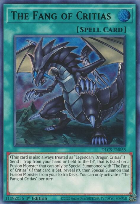The Fang of Critias (Green) DLCS-EN058 card from Dragons of Legend: The Complete Series