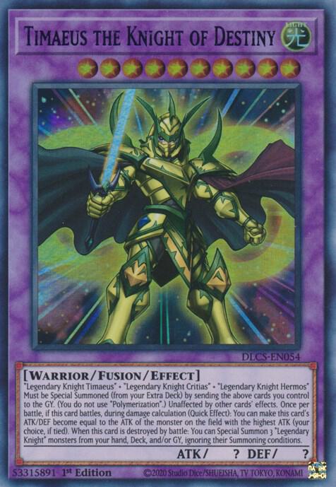 Timaeus the Knight of Destiny (Blue) DLCS-EN054 card from Dragons of Legend: The Complete Series