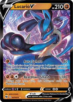 Lucario V 27/73 card from Champion's Path