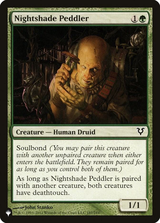 Nightshade Peddler 187/244 card from The List Reprints