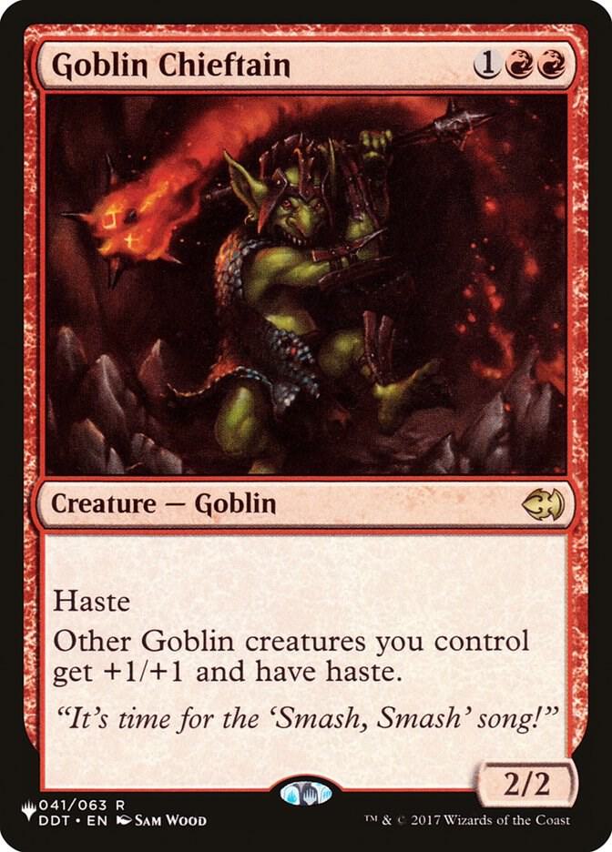 Goblin Chieftain 041/063 card from The List Reprints
