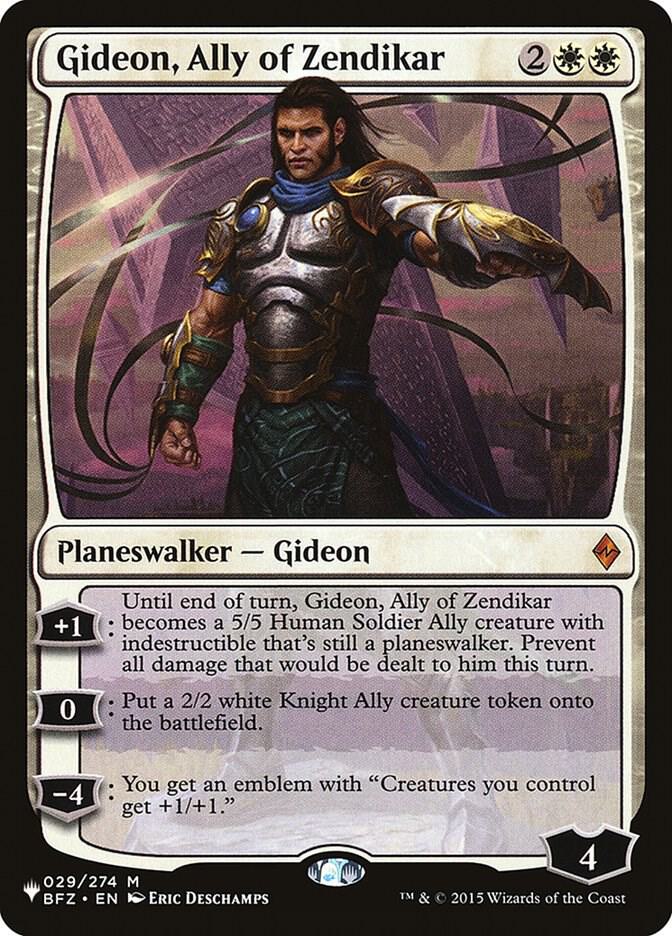 Gideon, Ally of Zendikar 029/274 card from The List Reprints