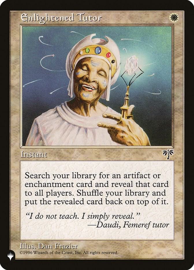 Enlightened Tutor card from The List Reprints