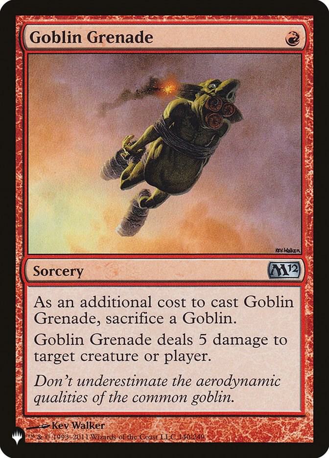 Goblin Grenade 140/249 card from The List Reprints