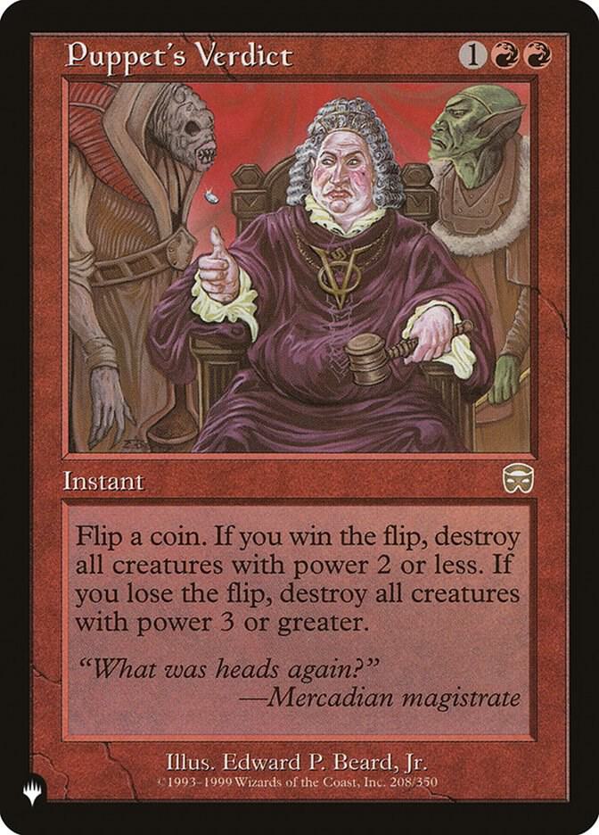 Puppet's Verdict 208/350 card from The List Reprints