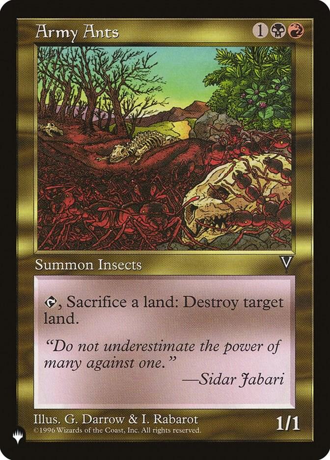 Army Ants card from The List Reprints