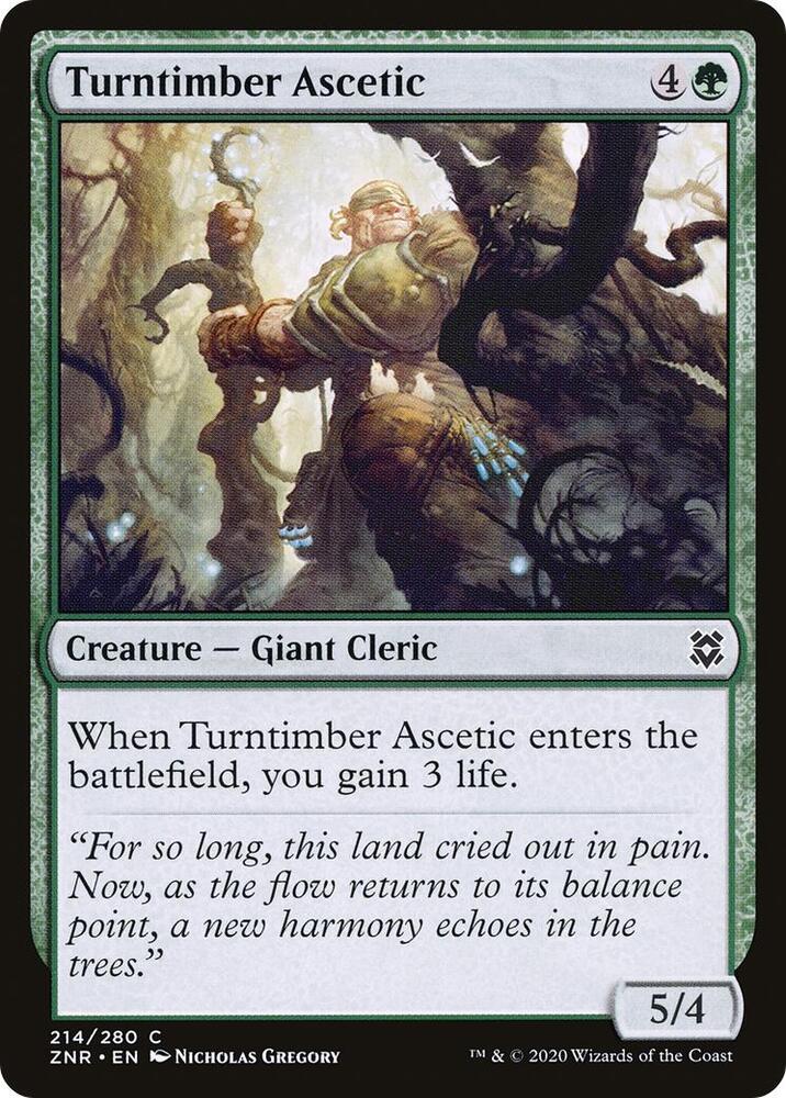 Turntimber Ascetic 214 card from Zendikar Rising