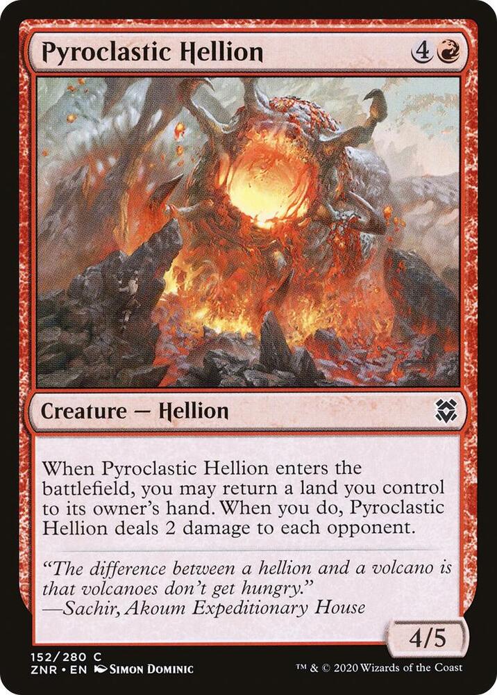Pyroclastic Hellion 152 card from Zendikar Rising