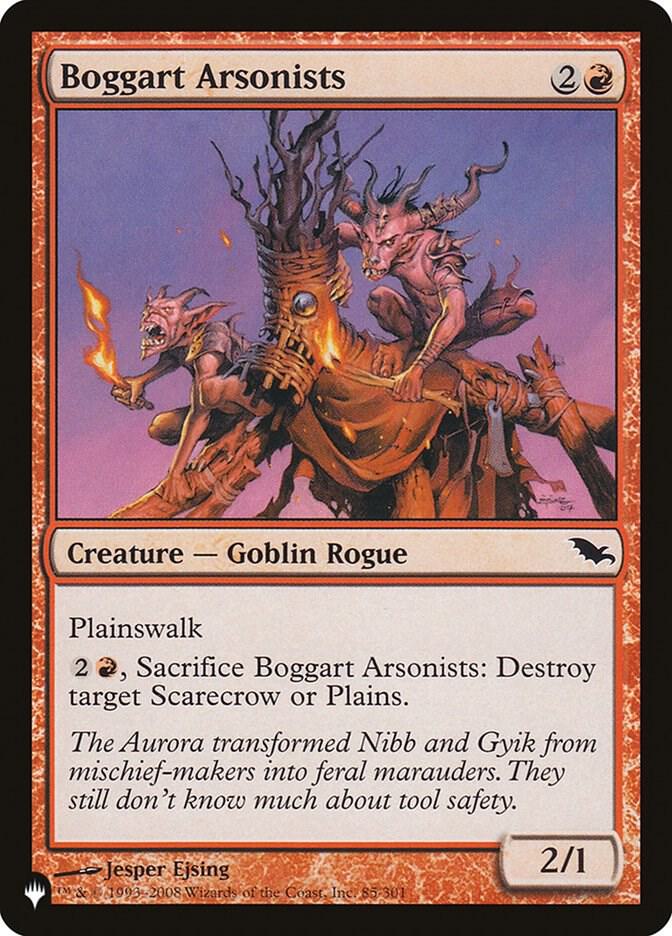 Boggart Arsonists 85/301 card from The List Reprints