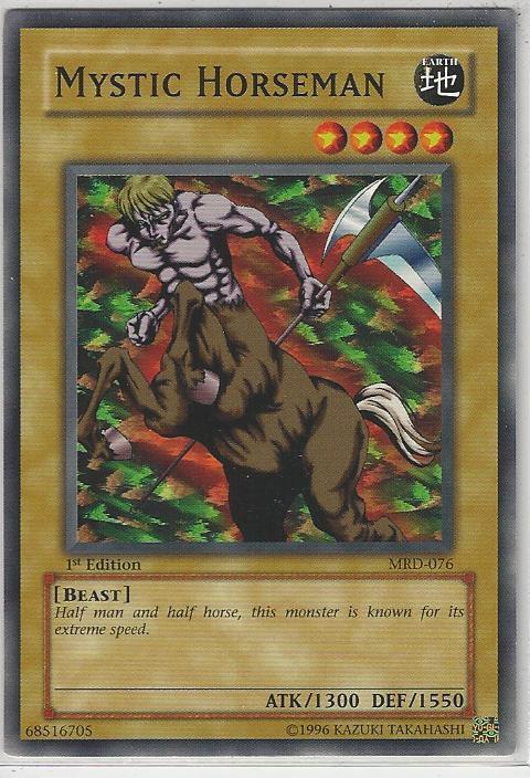 Mystic Horseman MRD-076 card from Metal Raiders