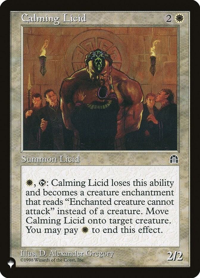 Calming Licid card from The List Reprints