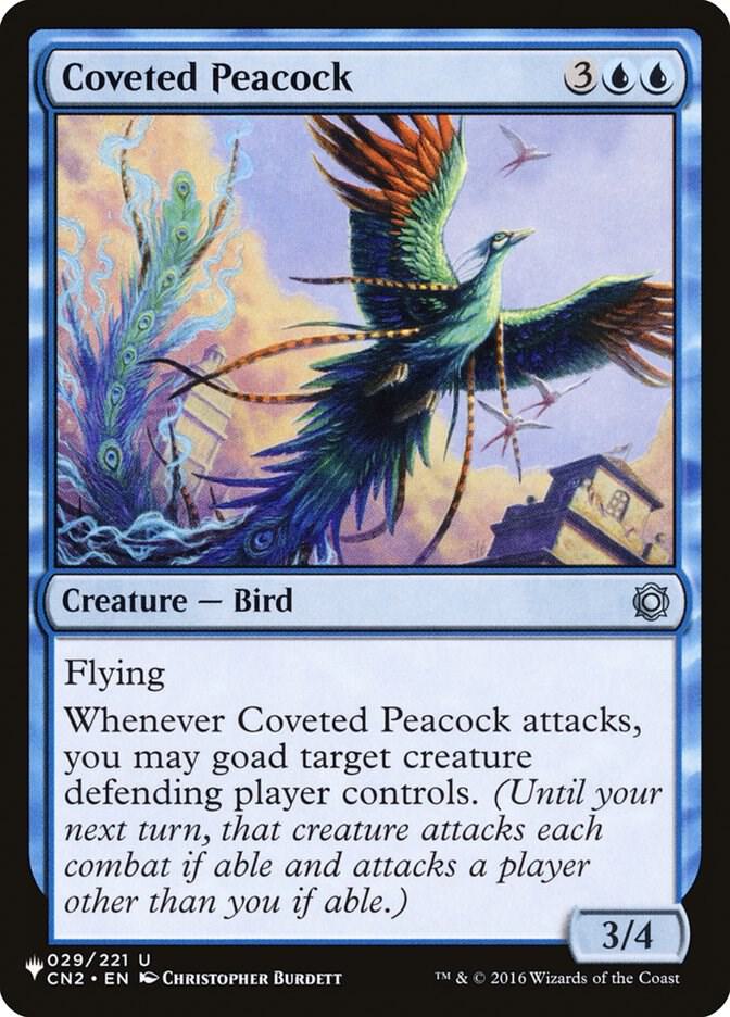 Coveted Peacock 029/221 card from The List Reprints