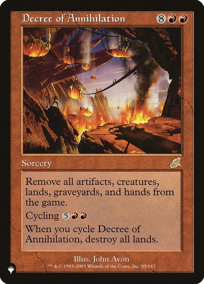 Decree of Annihilation 85/143 card from The List Reprints