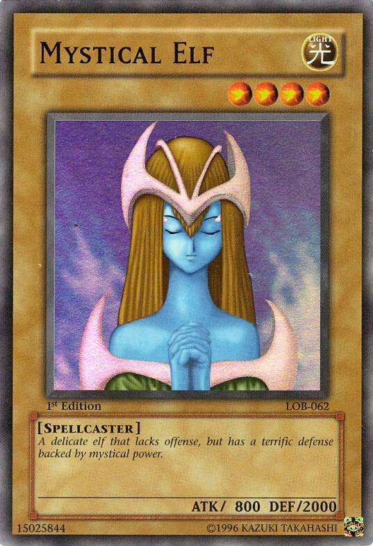 Mystical Elf LOB-062 card from The Legend of Blue Eyes White Dragon