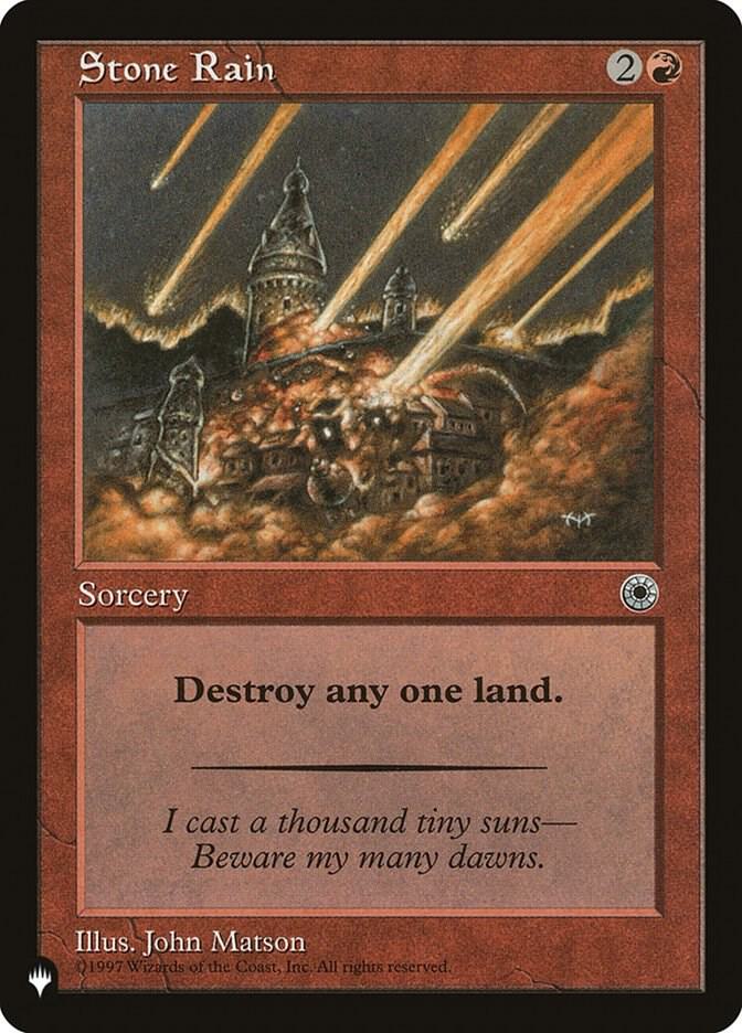 Stone Rain card from The List Reprints