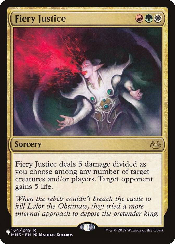 Fiery Justice 164/249 card from The List Reprints