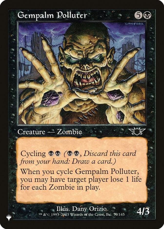 Gempalm Polluter 70/145 card from The List Reprints