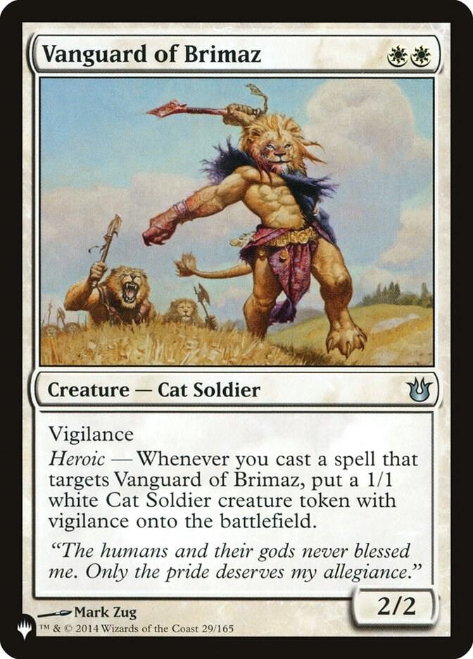 Vanguard of Brimaz 29/165 card from The List Reprints