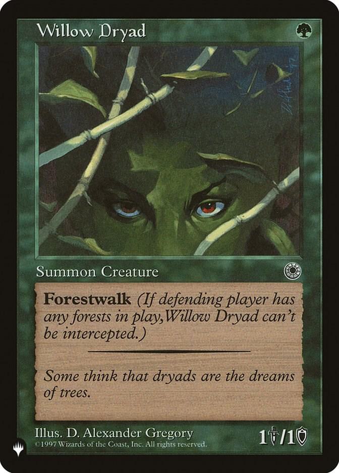 Willow Dryad card from The List Reprints