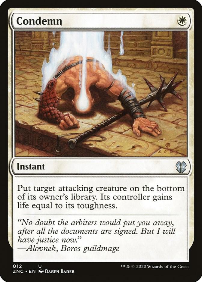 Condemn 12 card from Commander: Zendikar Rising