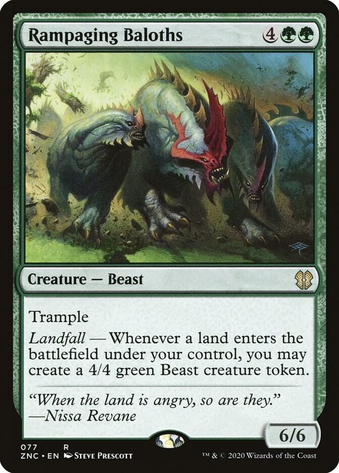 Rampaging Baloths 77 card from Commander: Zendikar Rising