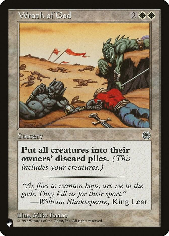 Wrath of God card from The List Reprints