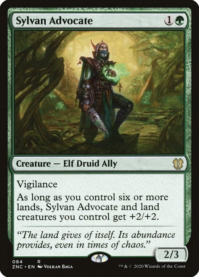 Sylvan Advocate 84 card from Commander: Zendikar Rising