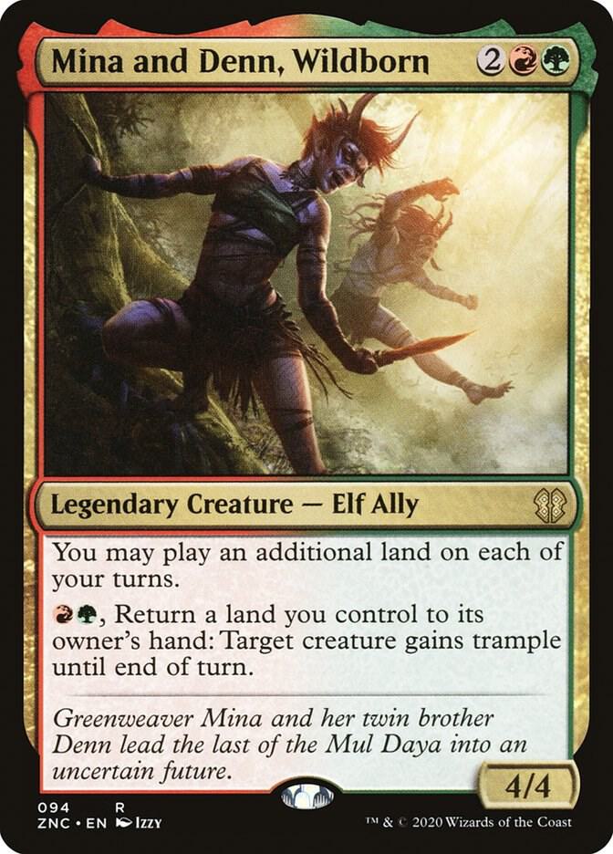 Mina and Denn, Wildborn 94 card from Commander: Zendikar Rising