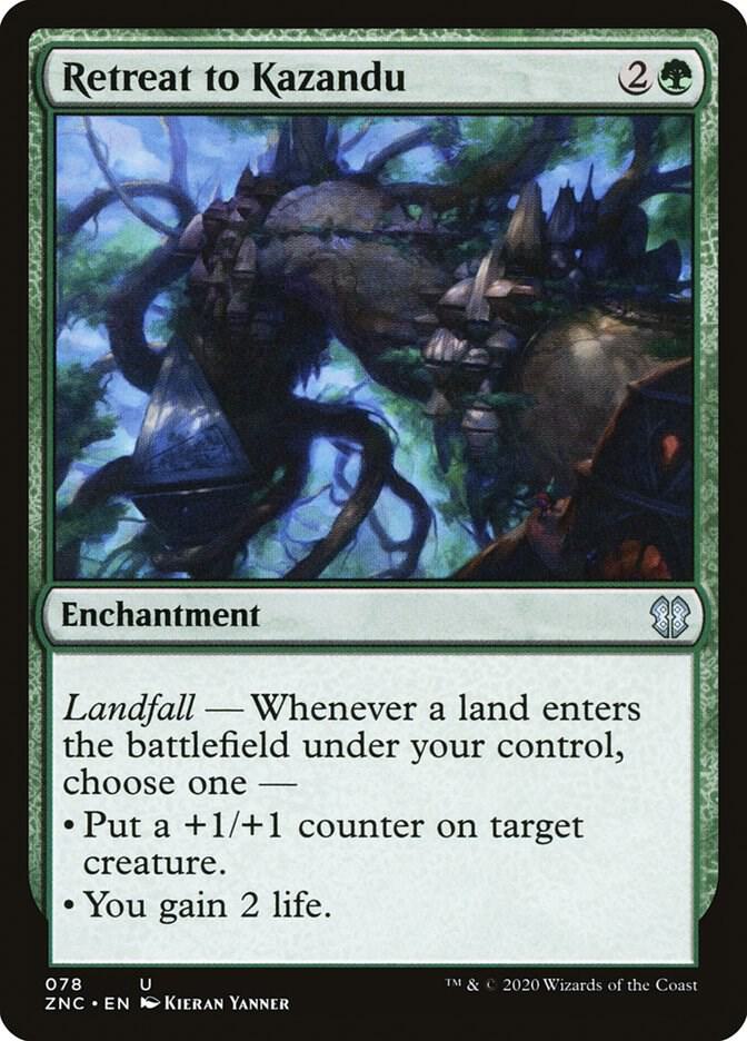 Retreat to Kazandu 78 card from Commander: Zendikar Rising