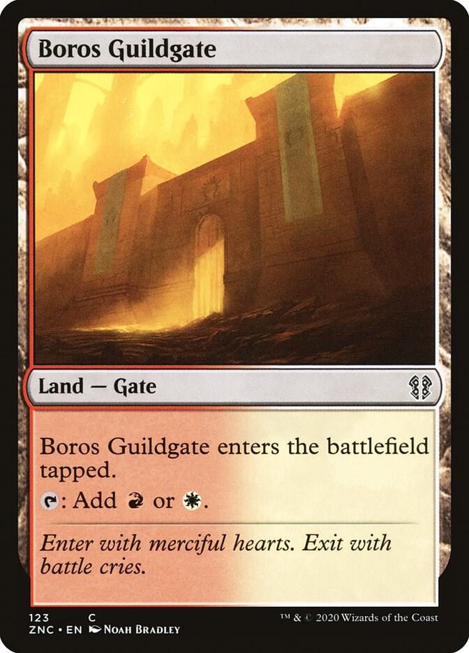 Boros Guildgate 123 card from Commander: Zendikar Rising