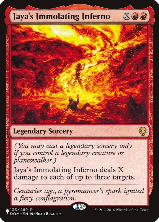 Jaya's Immolating Inferno 133/269 card from The List Reprints