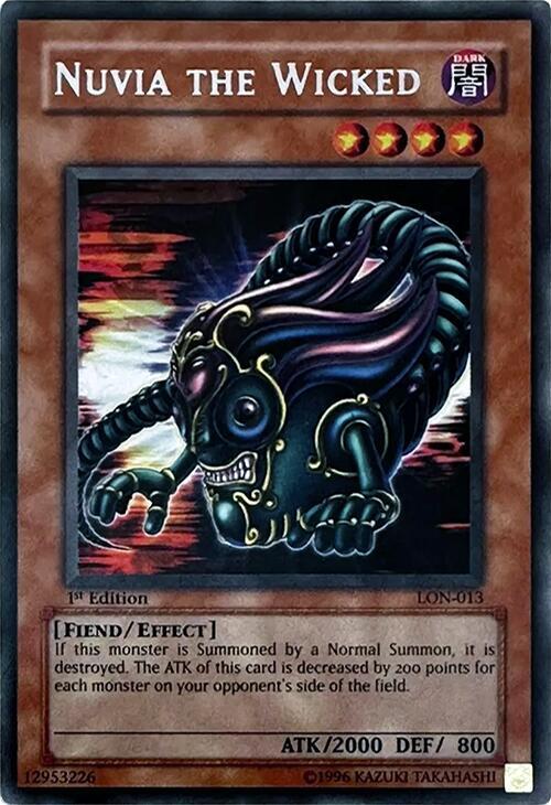 Nuvia the Wicked LON-013 card from Labyrinth of Nightmare