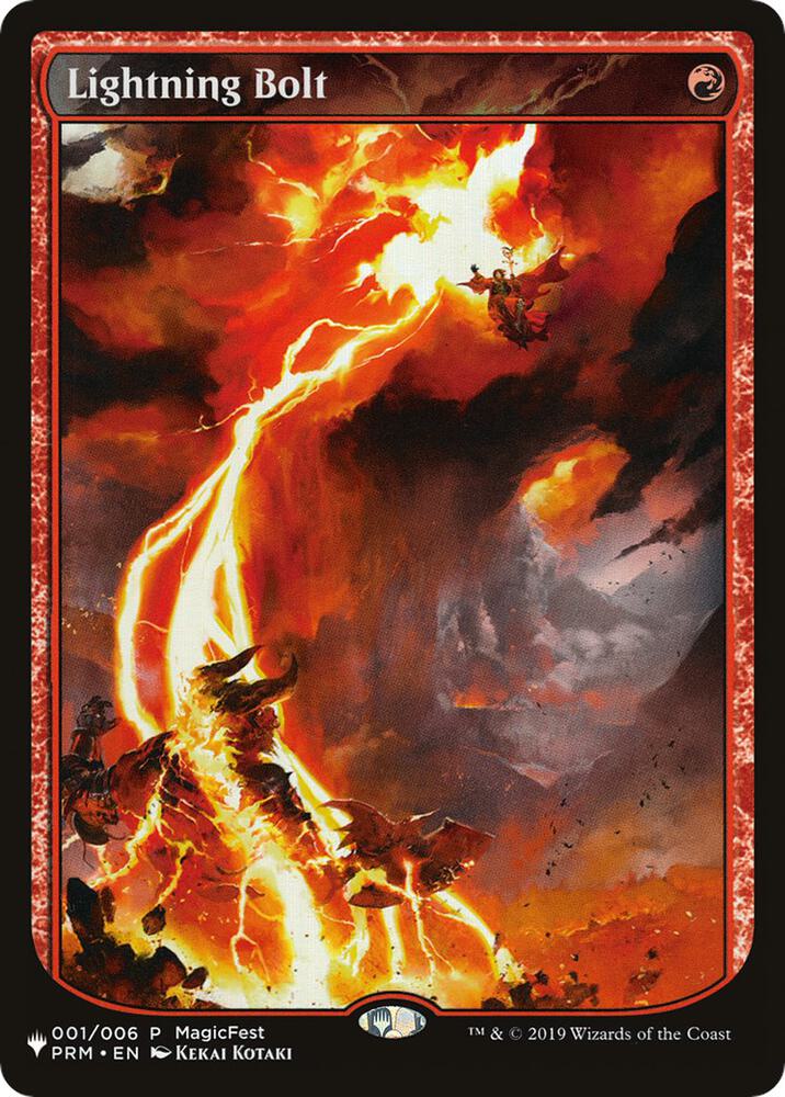 Lightning Bolt (PRM) 001/006 card from The List Reprints