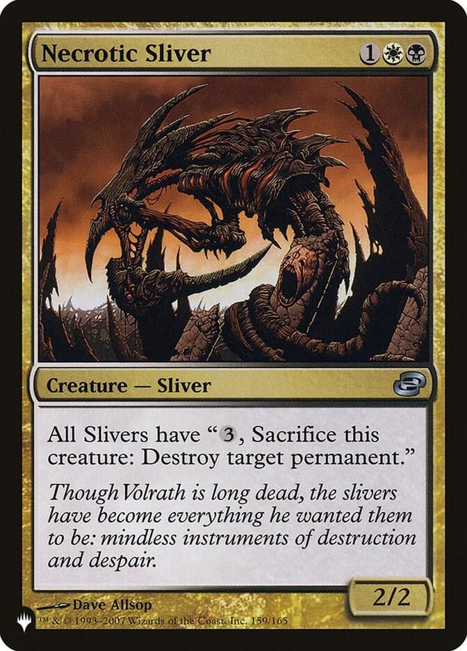 Necrotic Sliver 159/165 card from The List Reprints