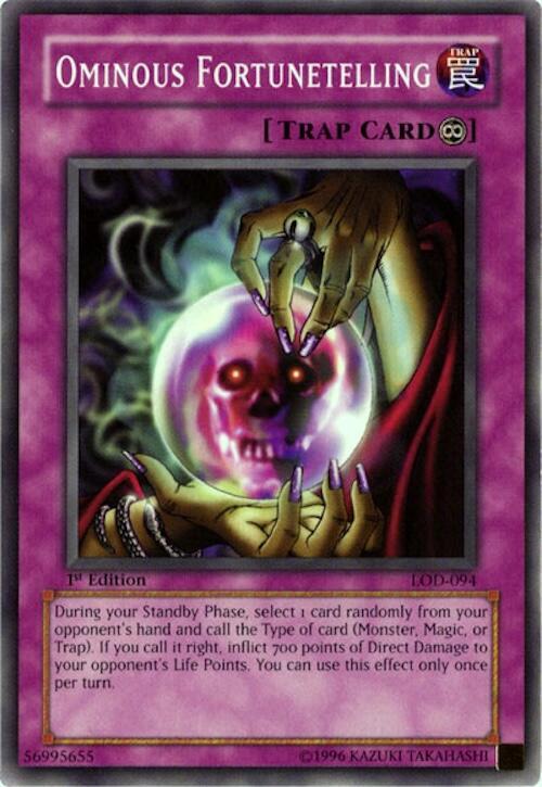 Ominous Fortunetelling LOD-094 card from Legacy of Darkness