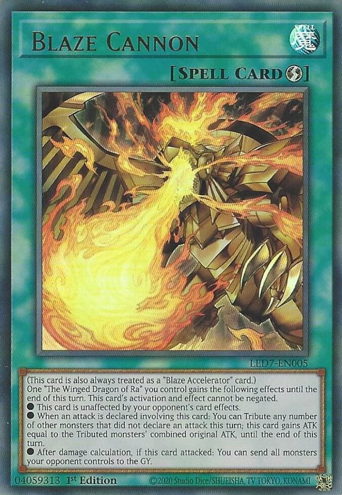 Blaze Cannon LED7-EN005 card from Legendary Duelists: Rage of Ra