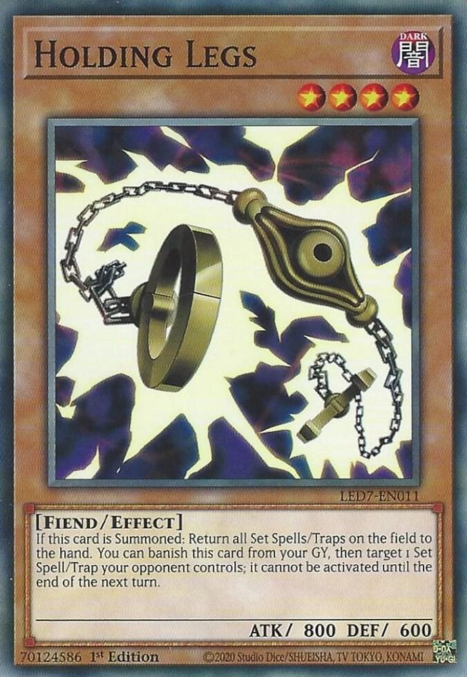 Holding Legs LED7-EN011 card from Legendary Duelists: Rage of Ra