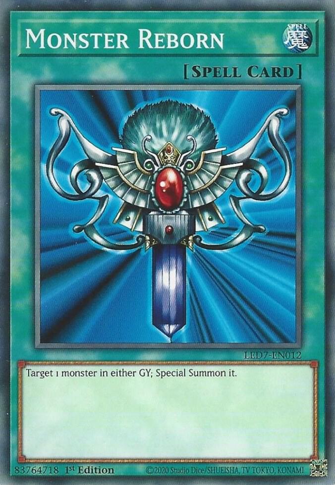 Monster Reborn LED7-EN012 card from Legendary Duelists: Rage of Ra