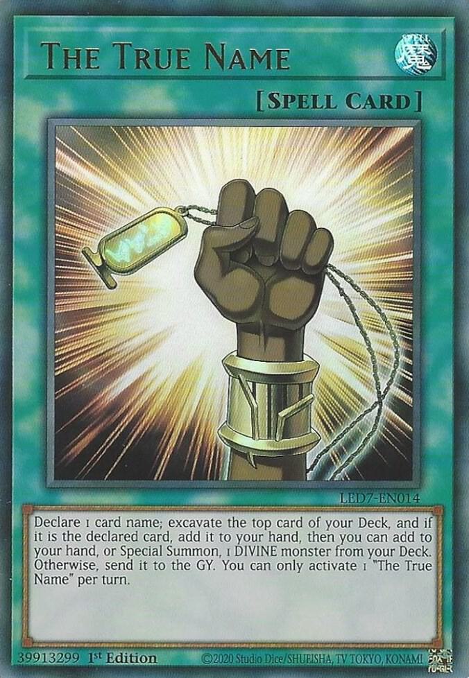 The True Name LED7-EN014 card from Legendary Duelists: Rage of Ra
