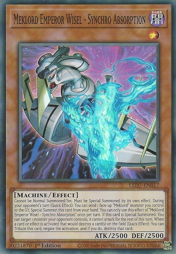 Meklord Emperor Wisel - Synchro Absorption LED7-EN017 card from Legendary Duelists: Rage of Ra