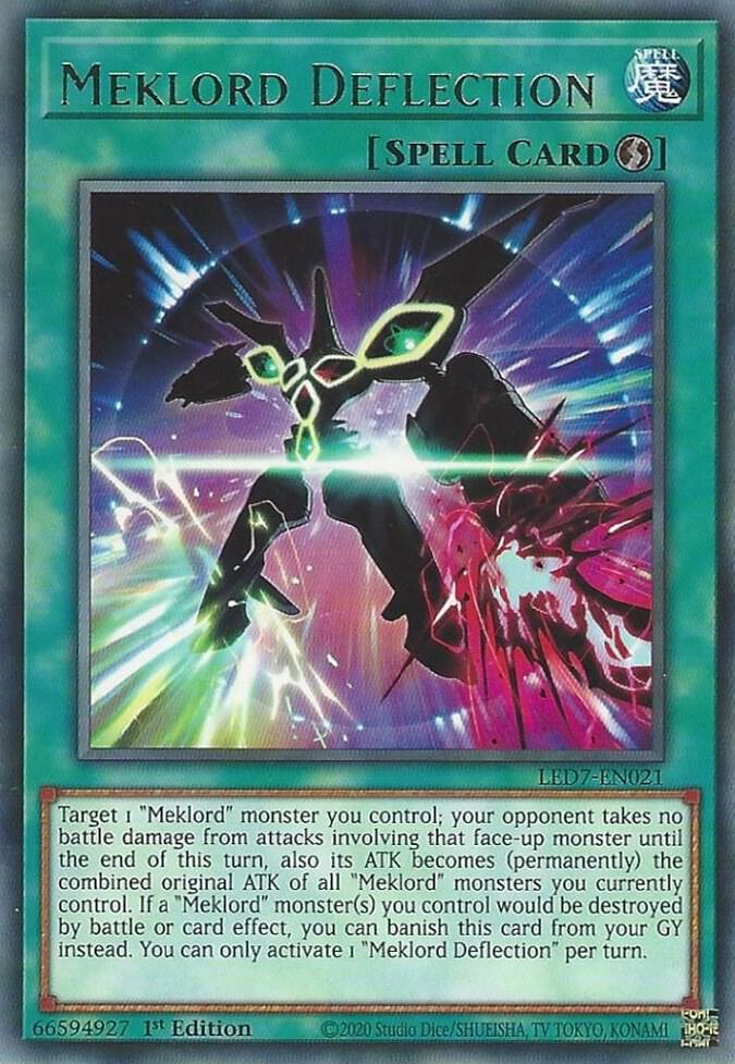 Meklord Deflection LED7-EN021 card from Legendary Duelists: Rage of Ra