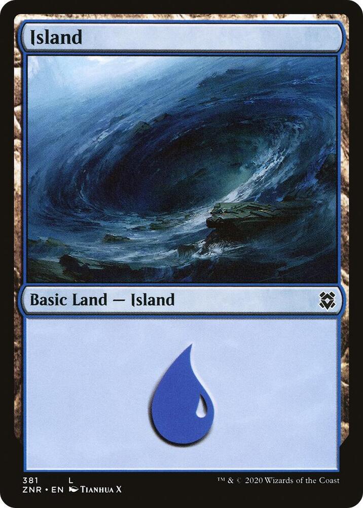 Island 381 card from Zendikar Rising