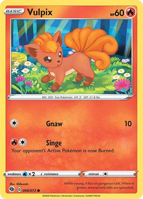 Vulpix 06/73 card from Champion's Path